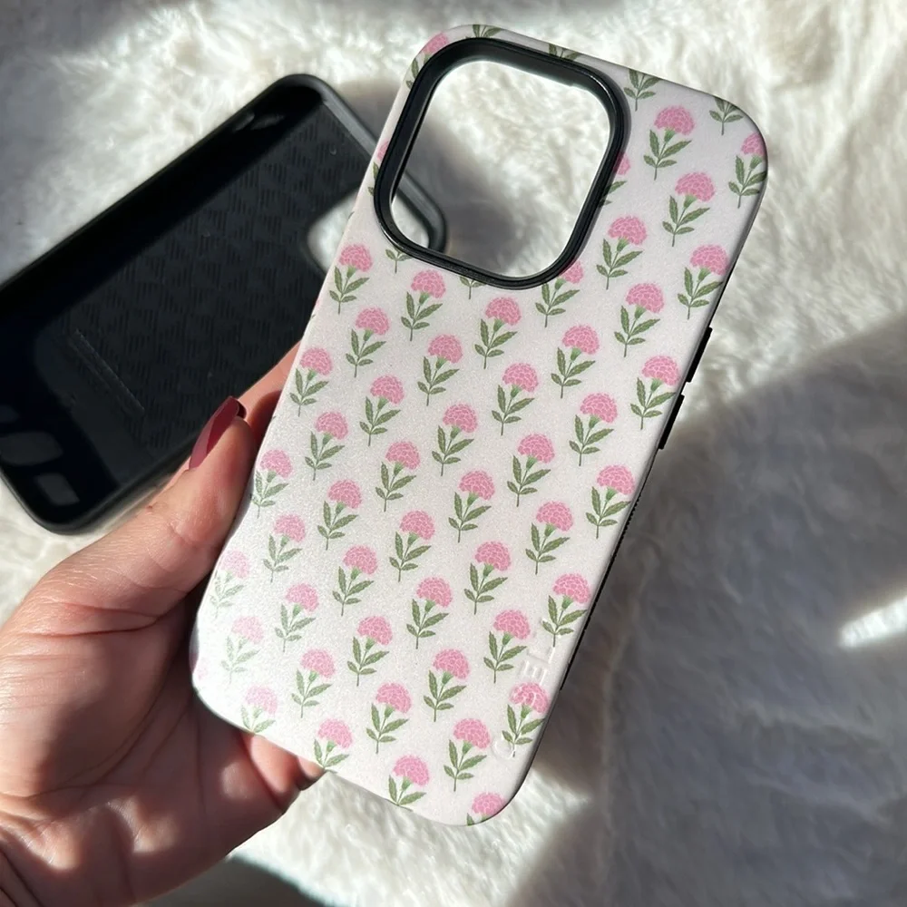 Set of 2 Casely BOLD MagSafe IPhone 14 Pro cases Face and Jenna's Flowers